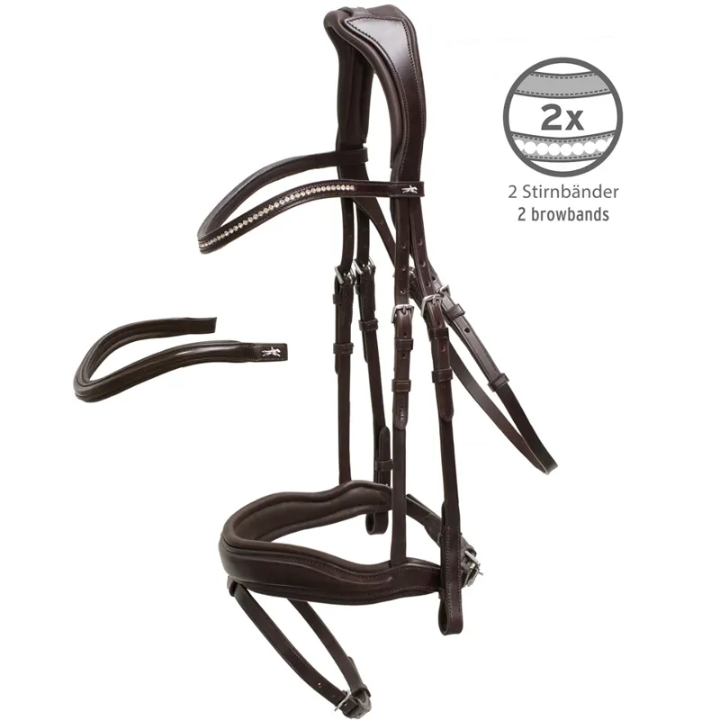 Schockemohle Concord Flash Bridle Espresso-Silver - Image 2
