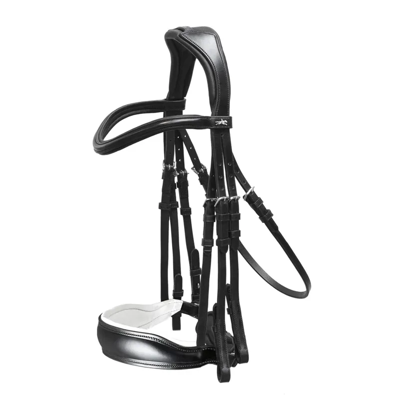 Schockemohle Milan Double Bridle Black-White-Silver