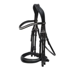 Schockemohle Milton Anatomical Double Bridle Black-Silver