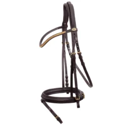 Schockemohle Colombo Classic Line Bridle Dark Brown-Gold