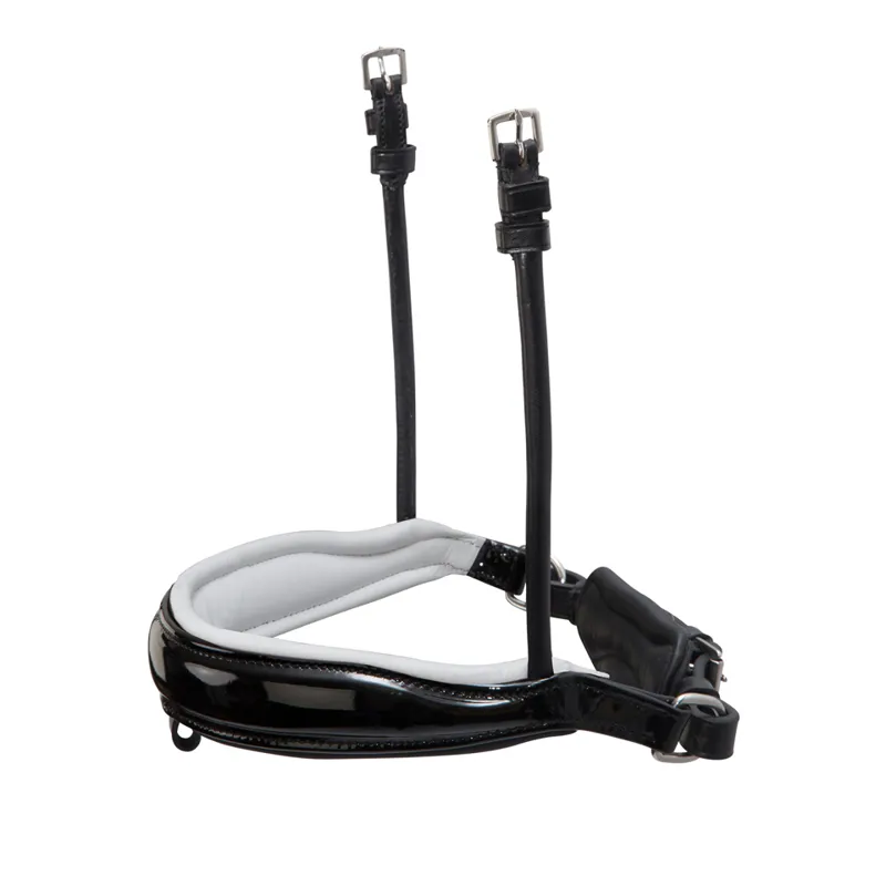 Schockemohle Malibu Noseband Black-Patent-White-Silver