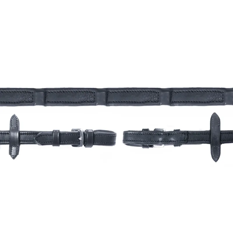 Schockemohle Durasoft Wide 18mm Reins Black-Silver