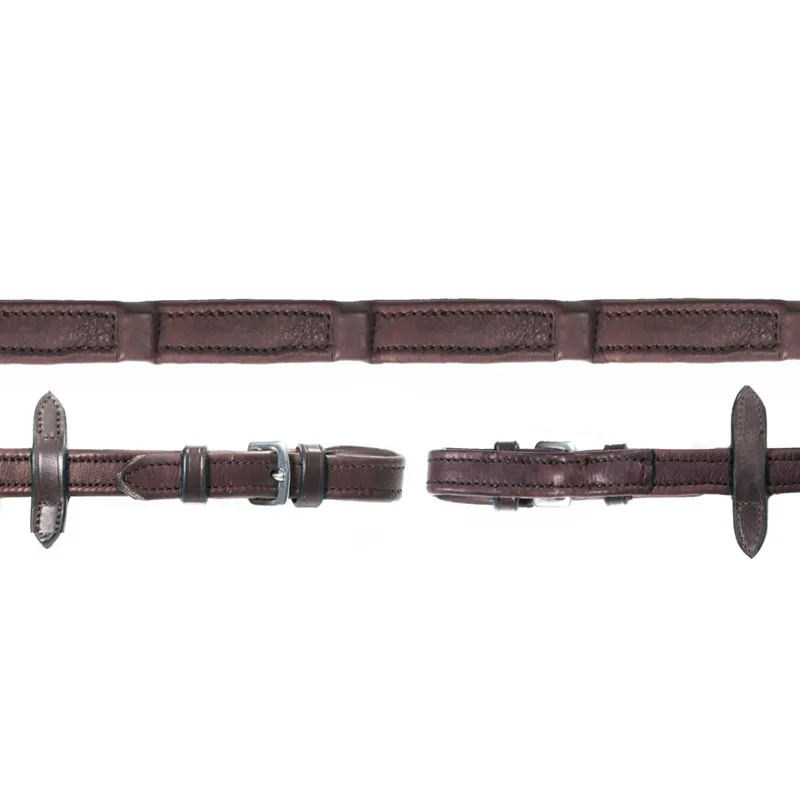 Schockemohle Durasoft Wide 18mm Reins Brown-Silver