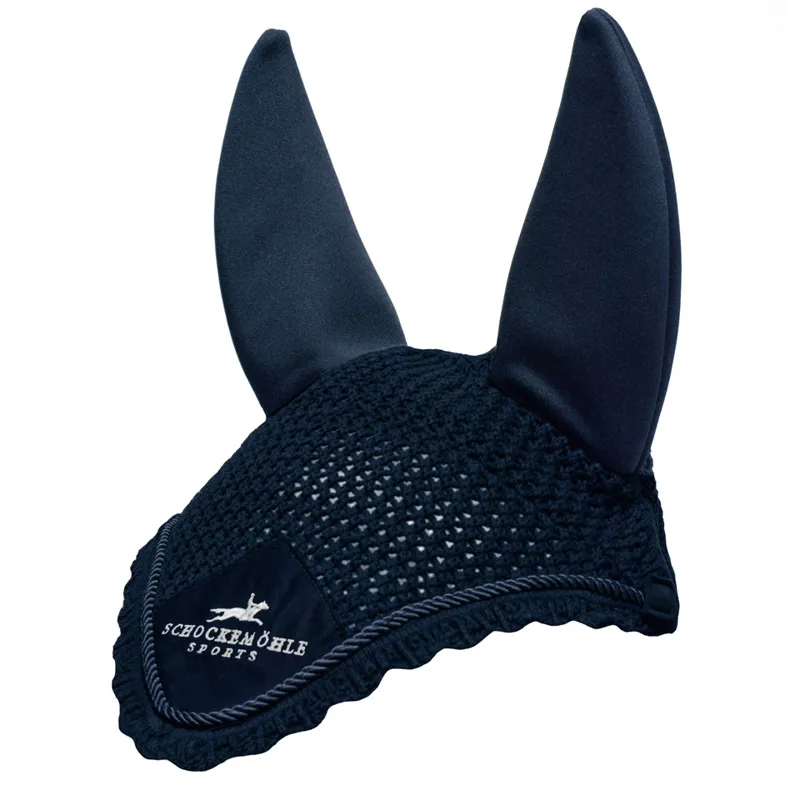 Schockemohle Air Silent With Logo Fly Veil Navy