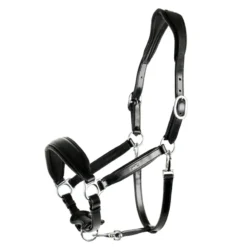 Schockemohle Fremont Leather Headcollar Black-Silver