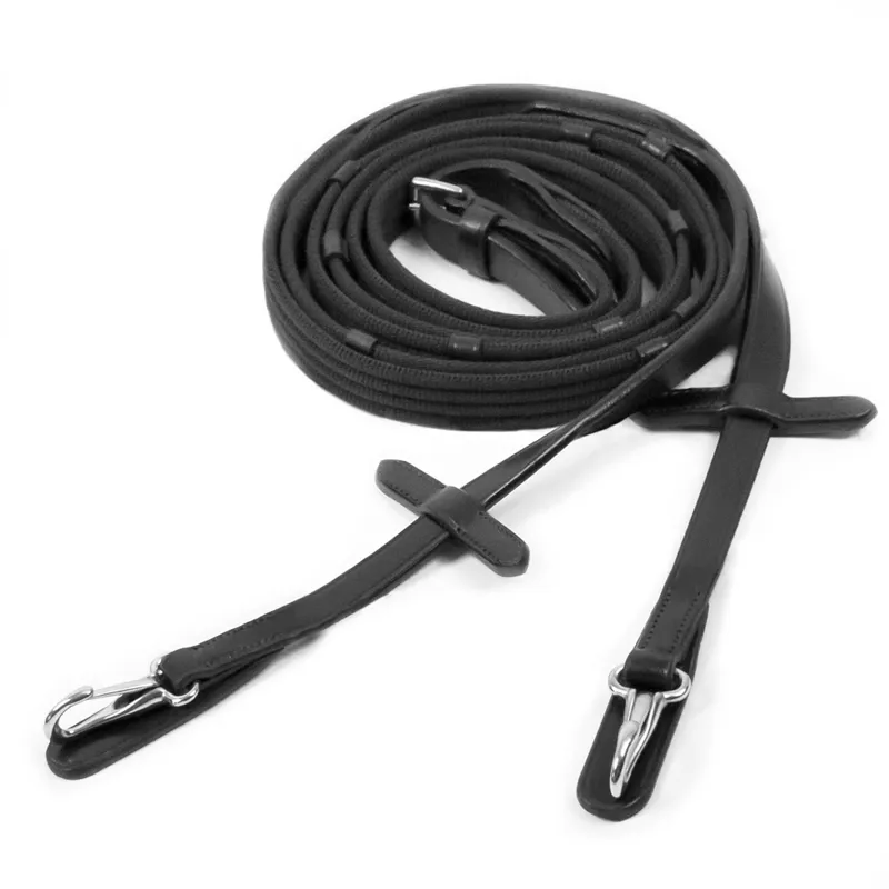 Schockemohle Neo Web Reins With Clip Black-Silver
