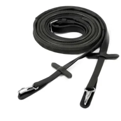 Schockemohle Neo Rubber Reins With Clip Black-Silver