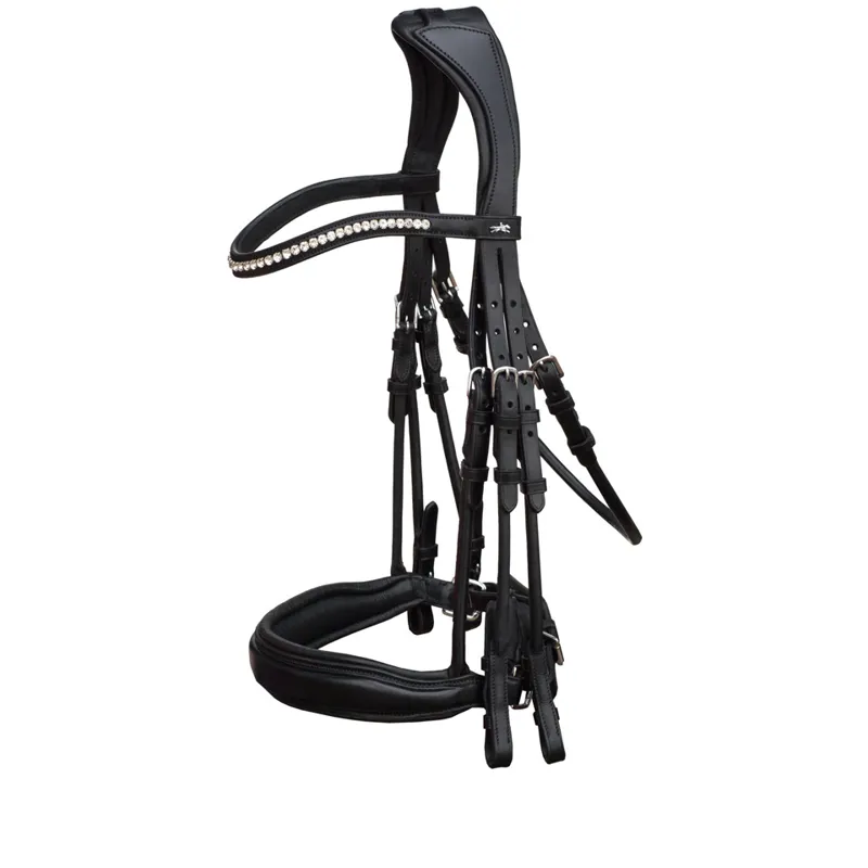 Schockemohle Venice Double Bridle Black-Silver