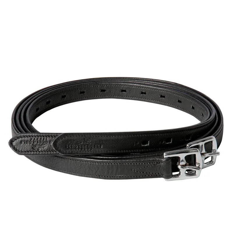 Schockemohle Colorado Stirrup Leathers Black-Silver
