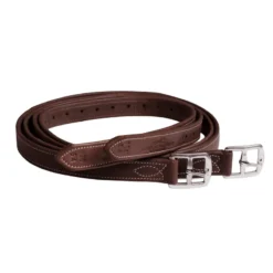 Schockemohle Chantilly Stirrup Leathers Espresso-Cream-Silver