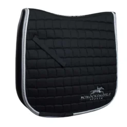 Schockemohle Dynamite Dressage With Logo Saddle Pad Black-Silver