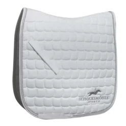 Schockemohle Dynamite Dressage With Logo Saddle Pad White-Silver