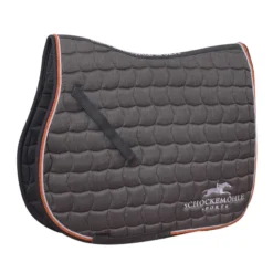 Schockemohle Dynamite Jumping With Logo Saddle Pad Grey Melange-Orange