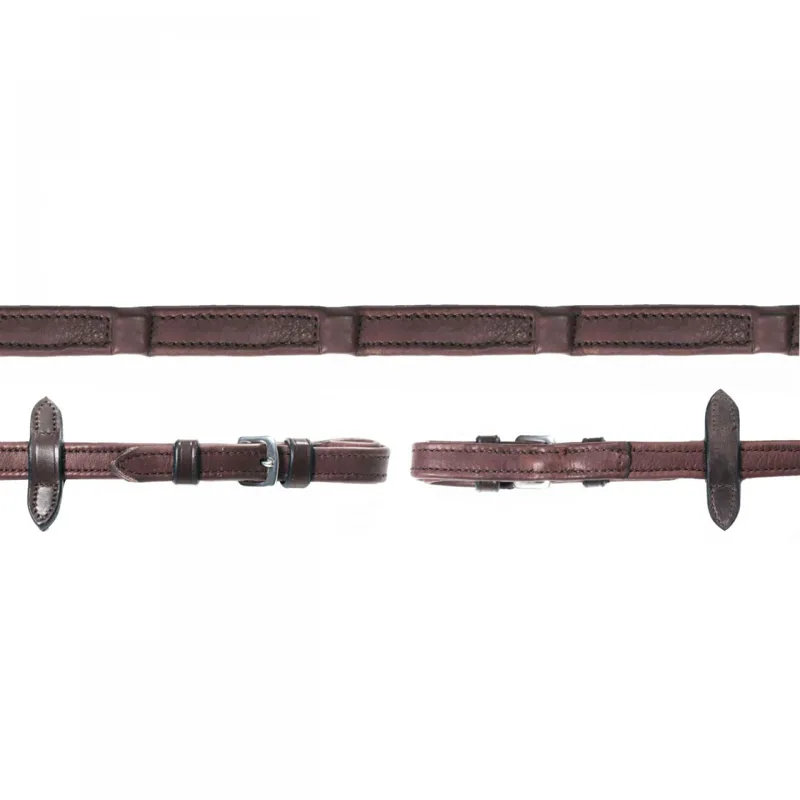 Schockemohle Durasoft Reins Dark Brown-Silver